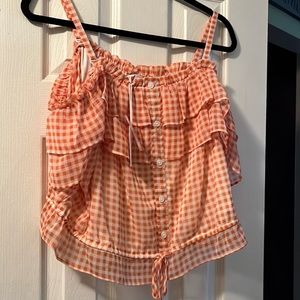 Lauren Conrad XL checkered orange tank top